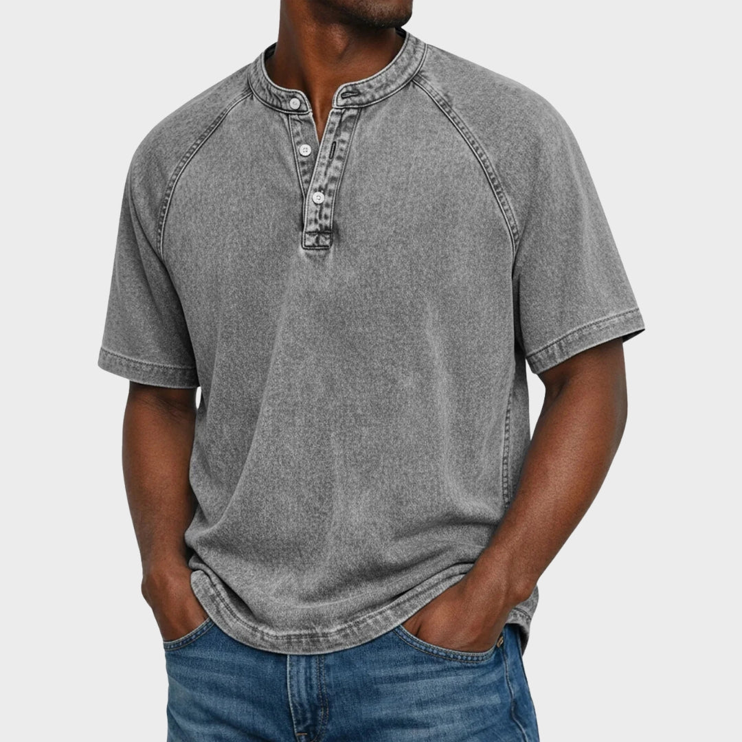 Piotr - T-shirt Vintage z Guzikami