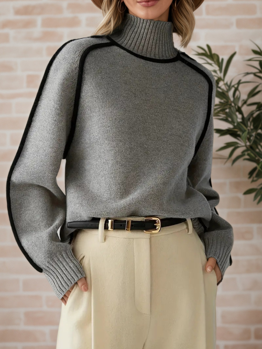 Donna | Stylowy Sweter z Wysokim Kołnierzem