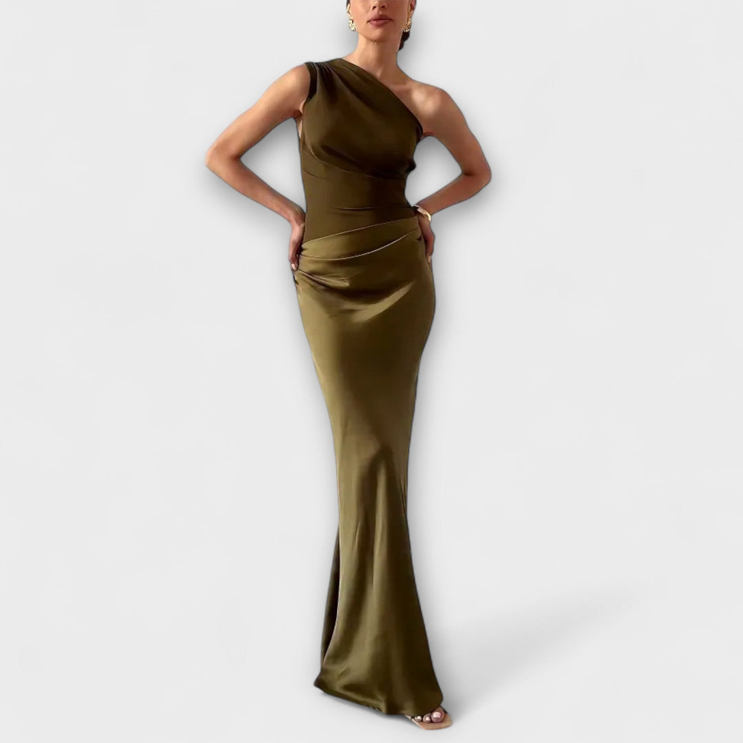 Dorota - Asymetryczna sukienka satynowa