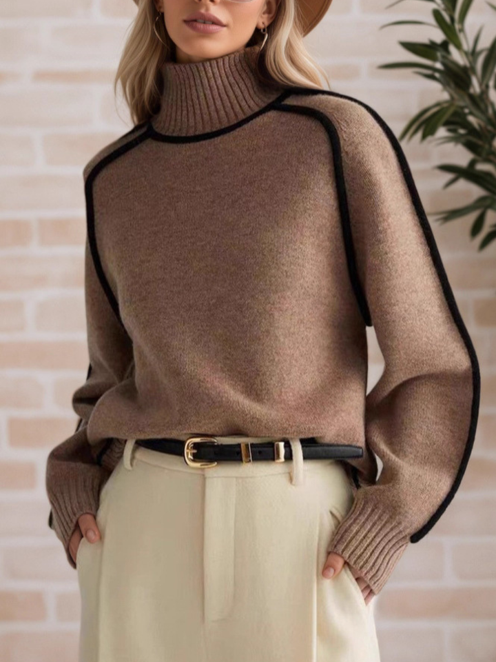 Donna | Stylowy Sweter z Wysokim Kołnierzem