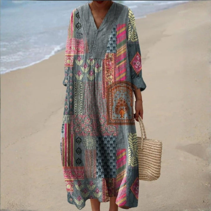Ewa - Sukienka Boho w Patchworku