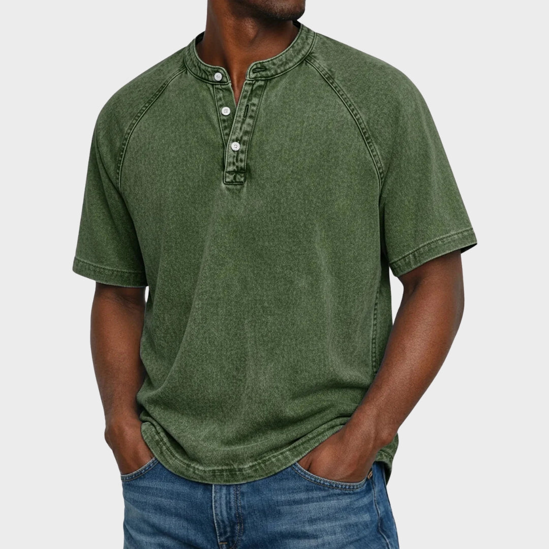 Piotr - T-shirt Vintage z Guzikami