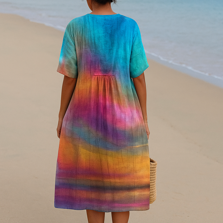 Emilia - Sukienka Tie-Dye przy Zachodzie Słońca