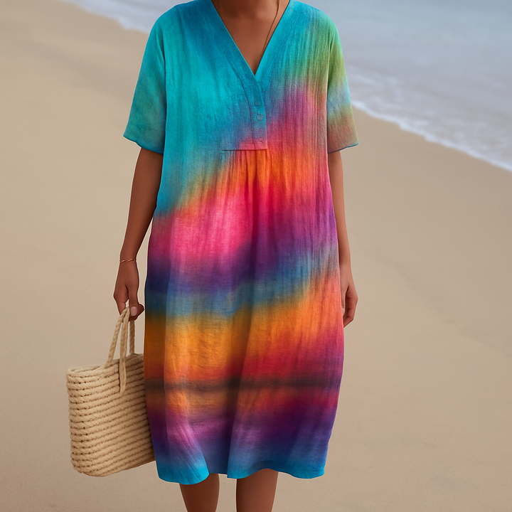 Emilia - Sukienka Tie-Dye przy Zachodzie Słońca