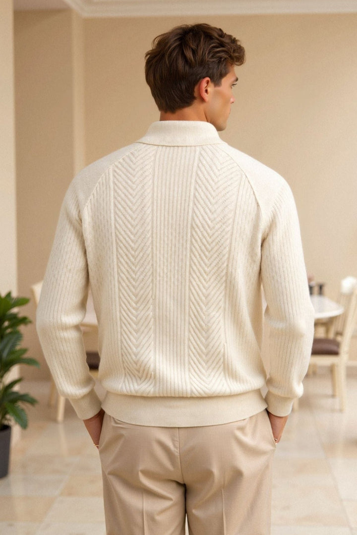 Sweter z Mieszanej Dzianiny - Luźny
