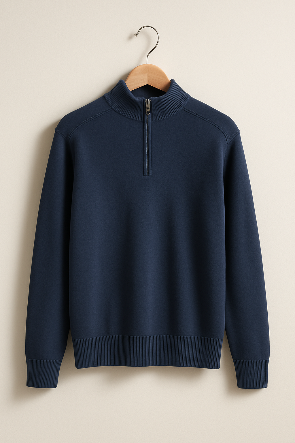 Sweter z dzianiny - Pół zamek