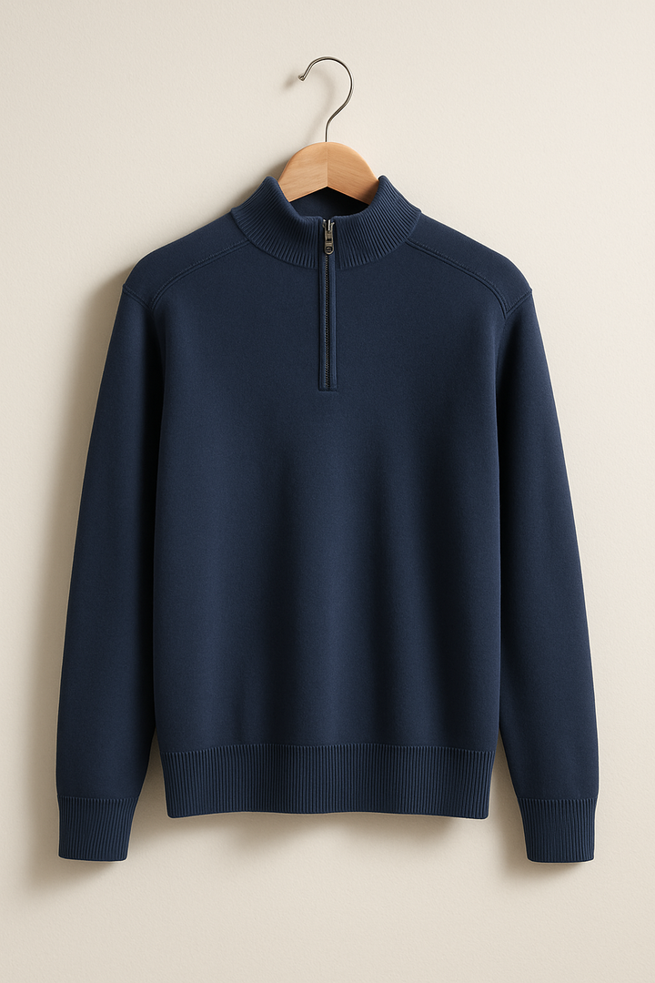 Sweter z dzianiny - Pół zamek