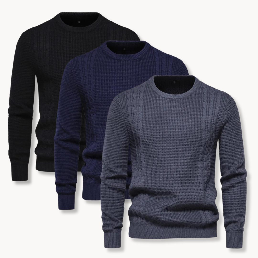 Kamil - Sweter Tricô Patchwork