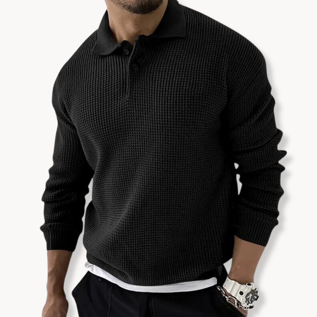 Waldek - Sweter Polo Waffle