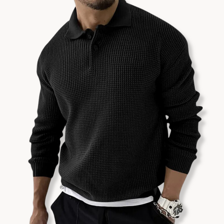 Waldek - Sweter Polo Waffle