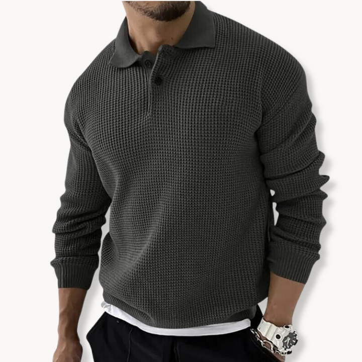 Waldek - Sweter Polo Waffle