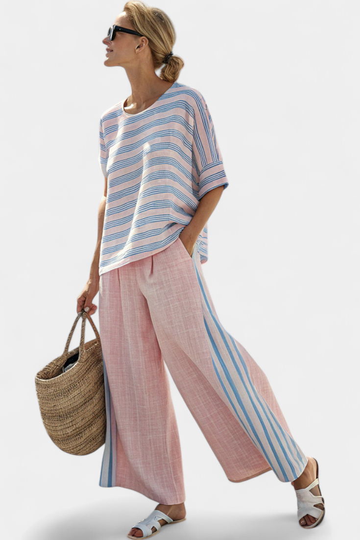 Dorota - Pink Bamboo Linen Set