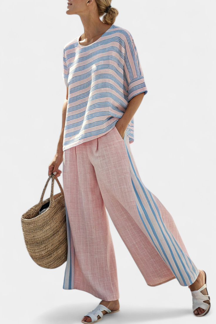 Dorota - Pink Bamboo Linen Set
