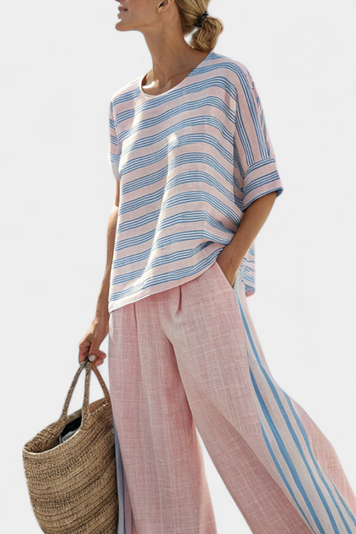 Dorota - Pink Bamboo Linen Set
