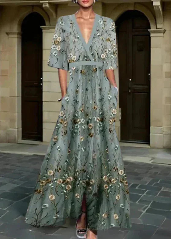 Sandra - Elegancka sukienka maxi w kwiaty