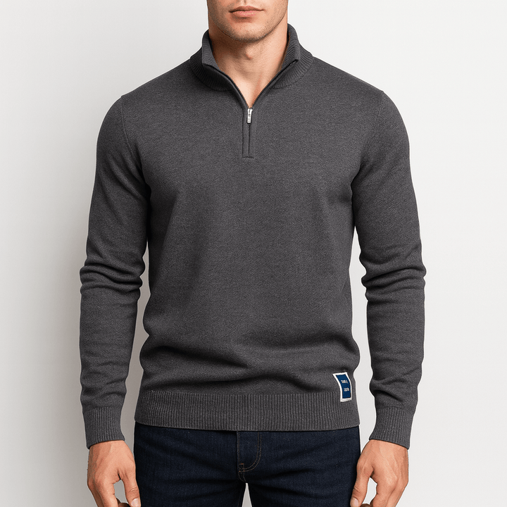 Sweter z zamkiem - Dopasowany fason