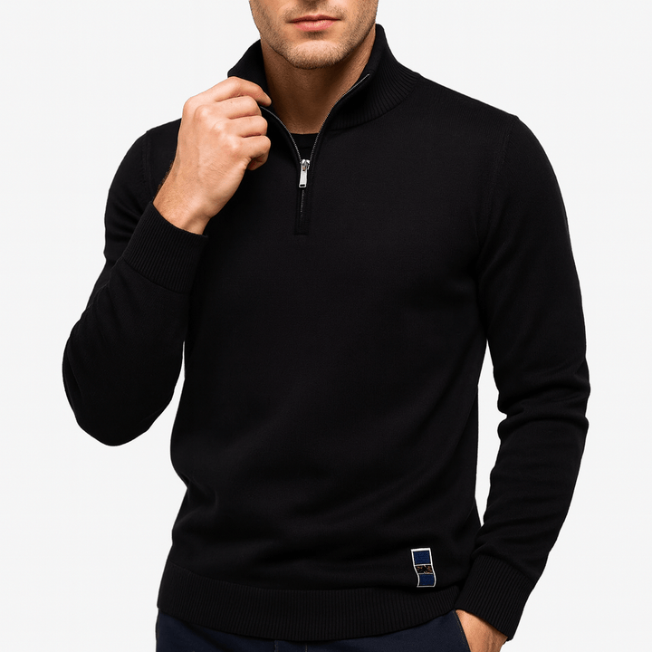 Sweter z zamkiem - Dopasowany fason