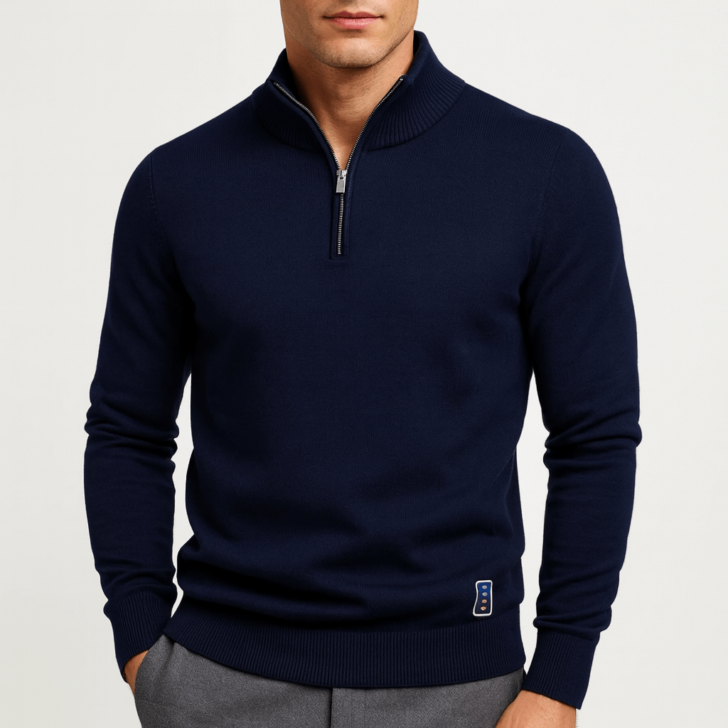 Sweter z zamkiem - Dopasowany fason