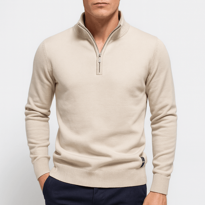 Sweter z zamkiem - Dopasowany fason
