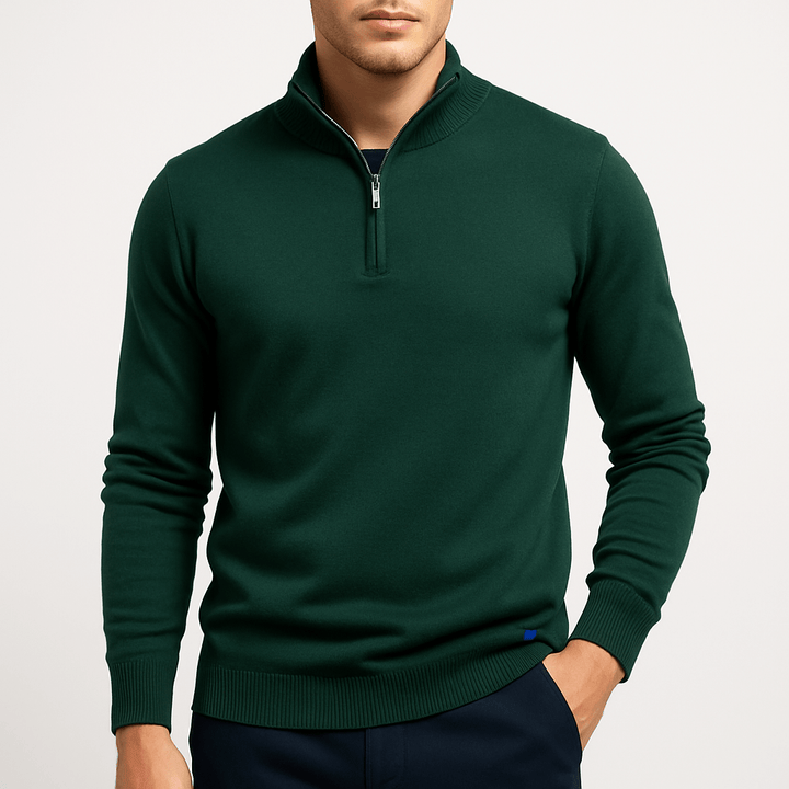 Sweter z zamkiem - Dopasowany fason