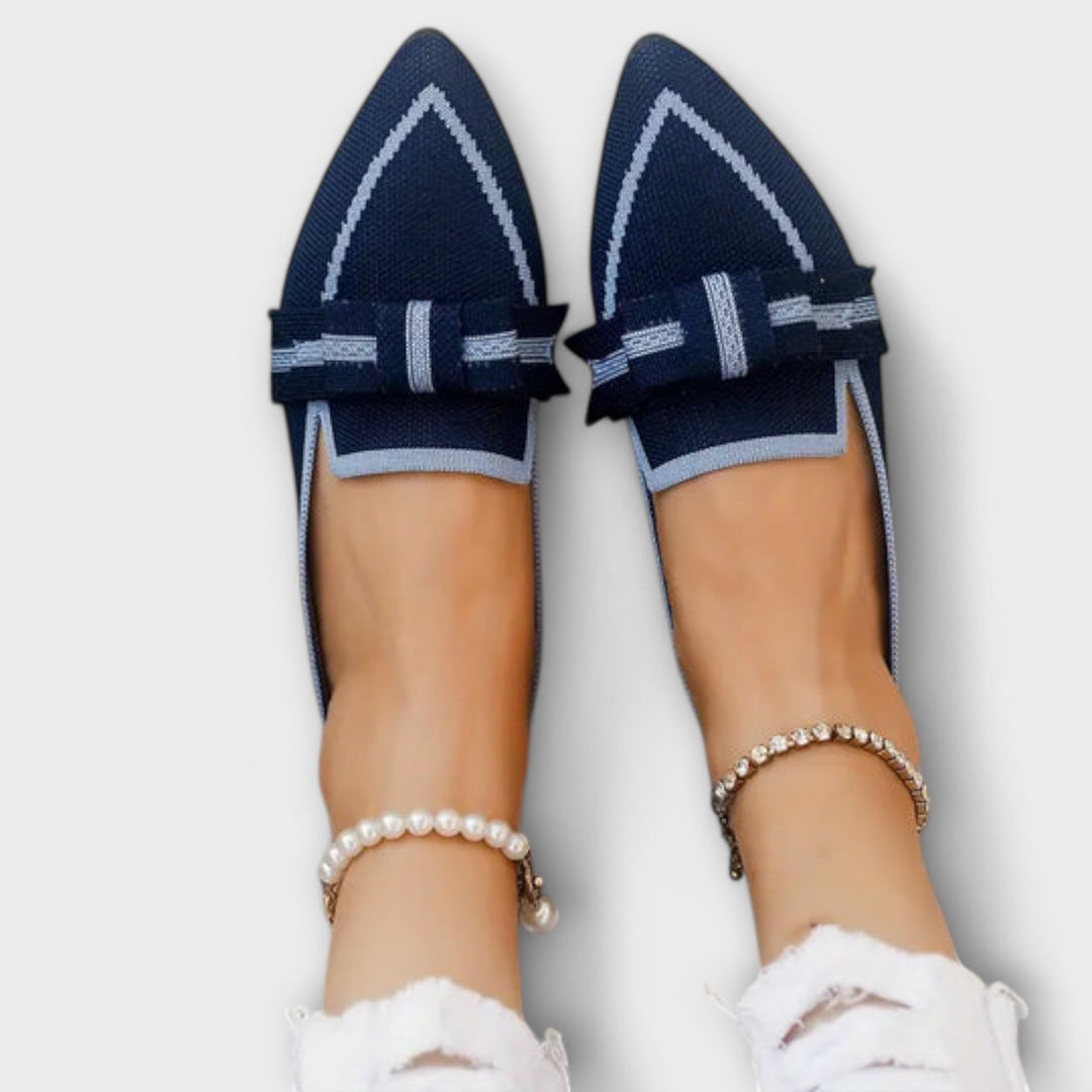Damskie płaskie buty z designem węzła