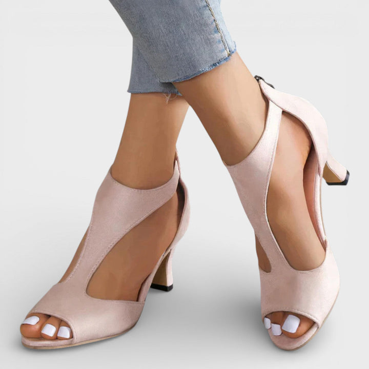 Sandały na obcasie Damskie Peep Toe