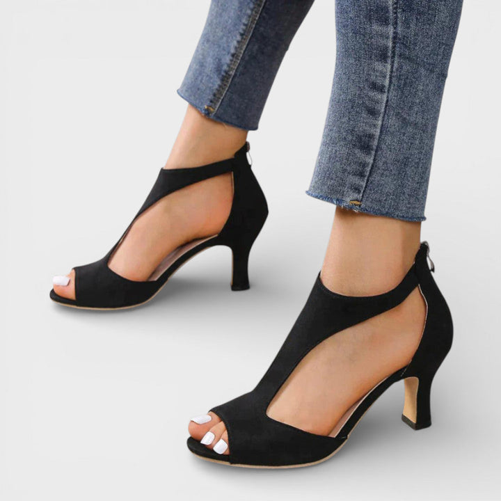 Sandały na obcasie Damskie Peep Toe