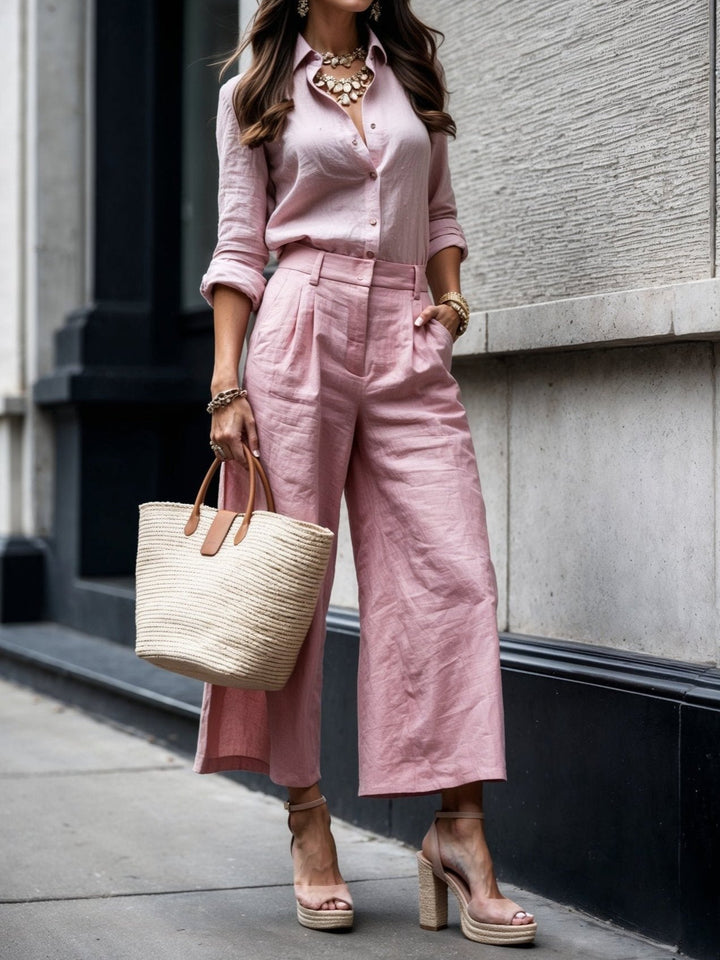 Sabina - Look Casual Chic Różowy