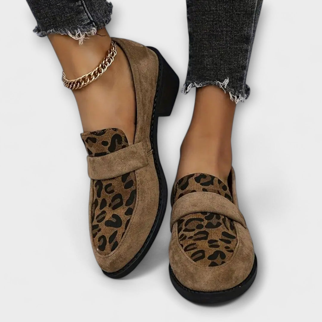 Eleganckie damskie buty w wzór panterki